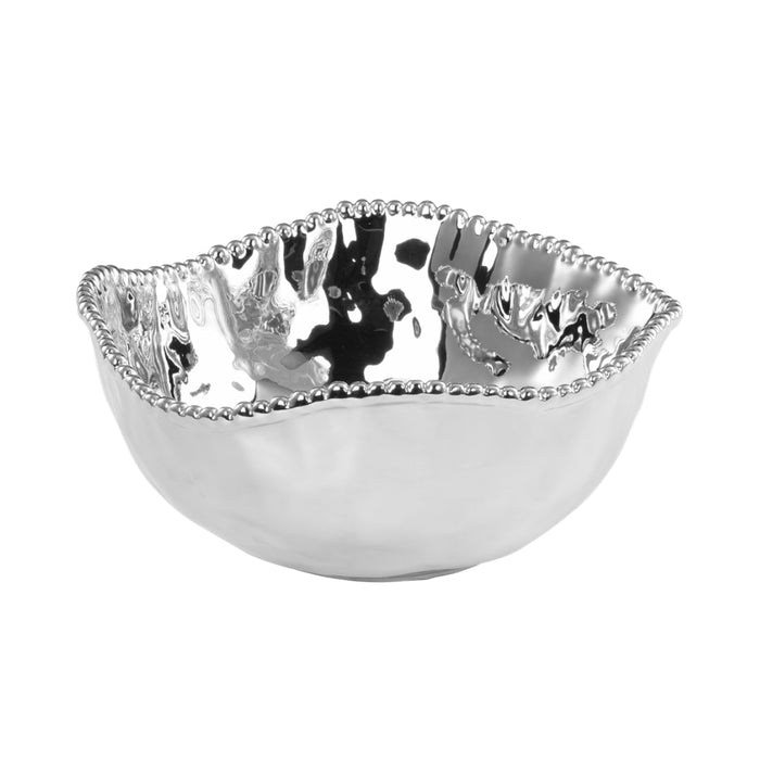 Pampa Bay 10.5" Verona Silver Round Porcelain Large Salad Bowl - 2/Case - CER1721
