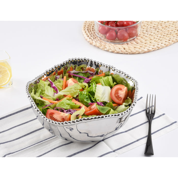 Pampa Bay 10.5" Verona Silver Round Porcelain Large Salad Bowl - 2/Case - CER1721