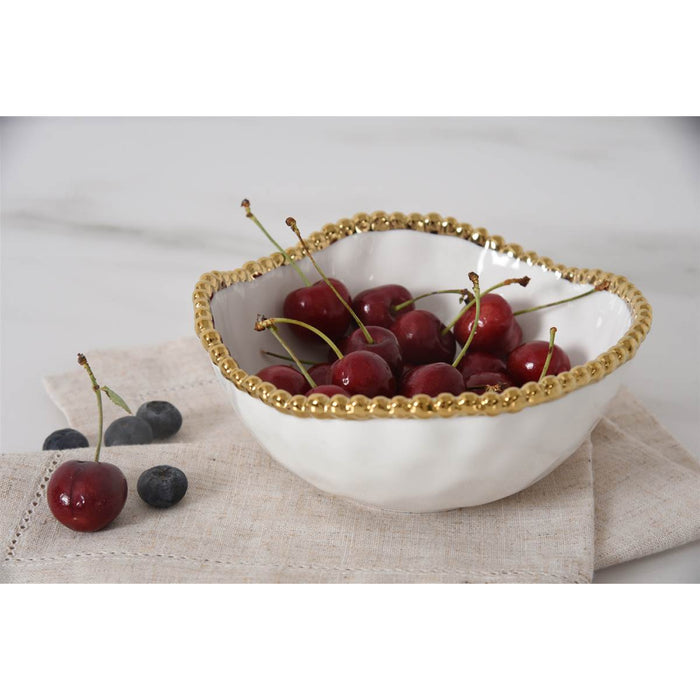Pampa Bay 6.5" Golden Salerno Round Porcelain Medium Bowl - CER1726WG