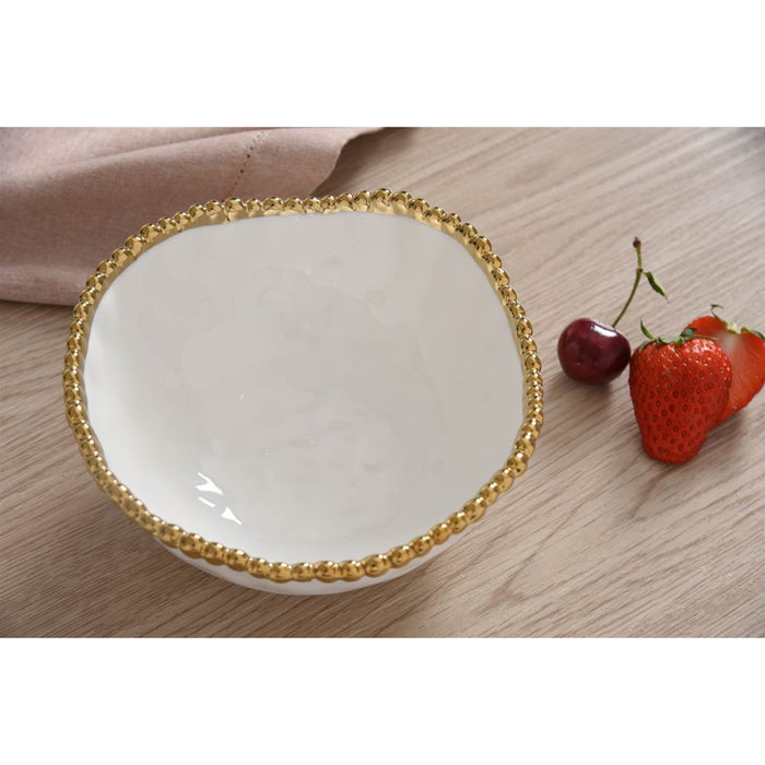 Pampa Bay 6.5" Golden Salerno Round Porcelain Medium Bowl - CER1726WG