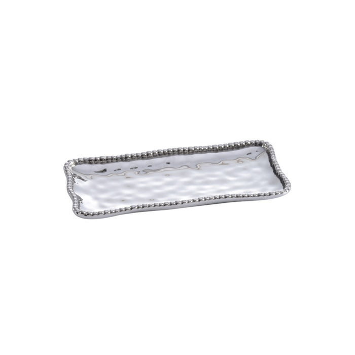 Pampa Bay 10" x 5" Verona Silver Rectangular Porcelain Small Serving Plate - 3/Case - CER2431