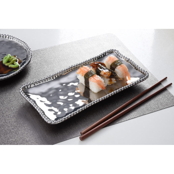 Pampa Bay 10" x 5" Verona Silver Rectangular Porcelain Small Serving Plate - 3/Case - CER2431