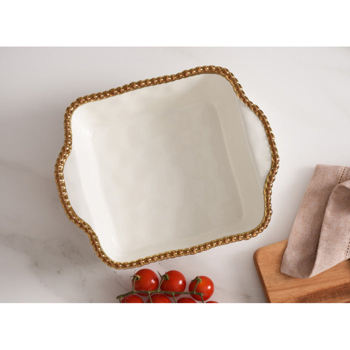 Pampa Bay 8" x 8" Golden Salerno Square Porcelain Baking Dish - CER2657WG