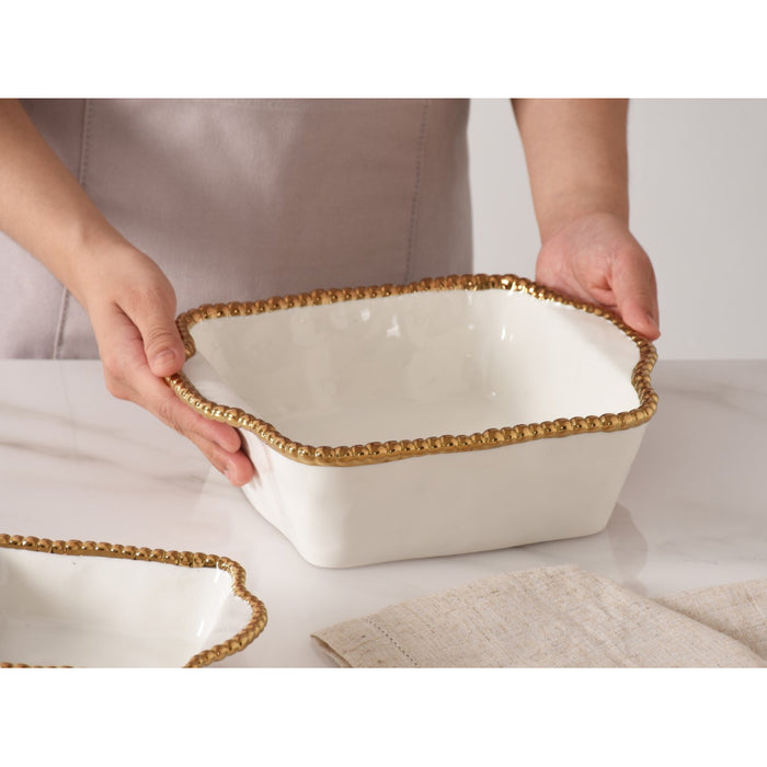 Pampa Bay 8" x 8" Golden Salerno Square Porcelain Baking Dish - CER2657WG