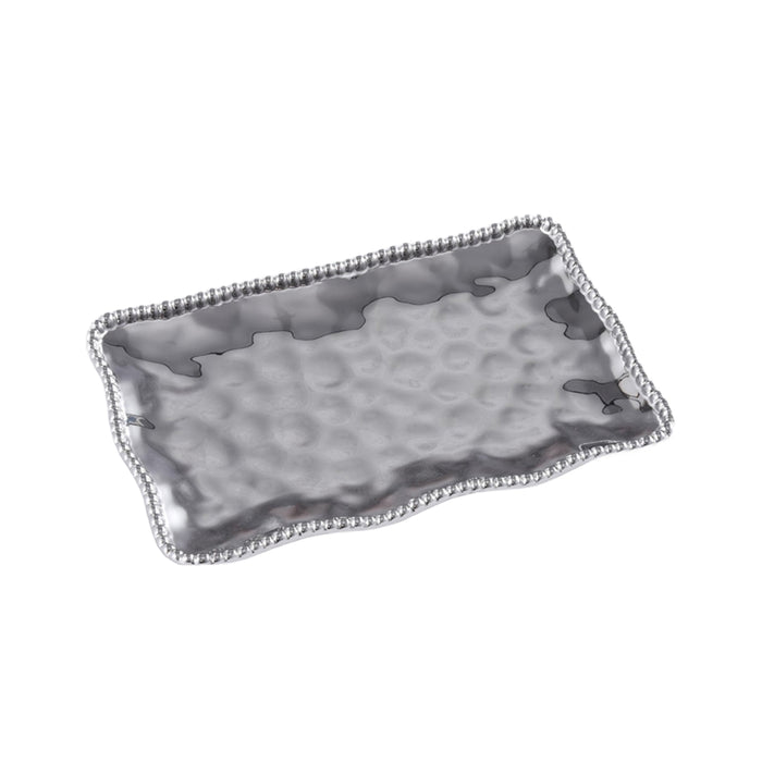 Pampa Bay 11" x 7.5" Verona Silver Rectangular Porcelain Small Serving Platter - 2/Case - CER2713