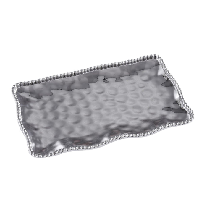 Pampa Bay 14.25" x 9" Verona Silver Rectangular Porcelain Medium Serving Platter - 2/Case - CER2714