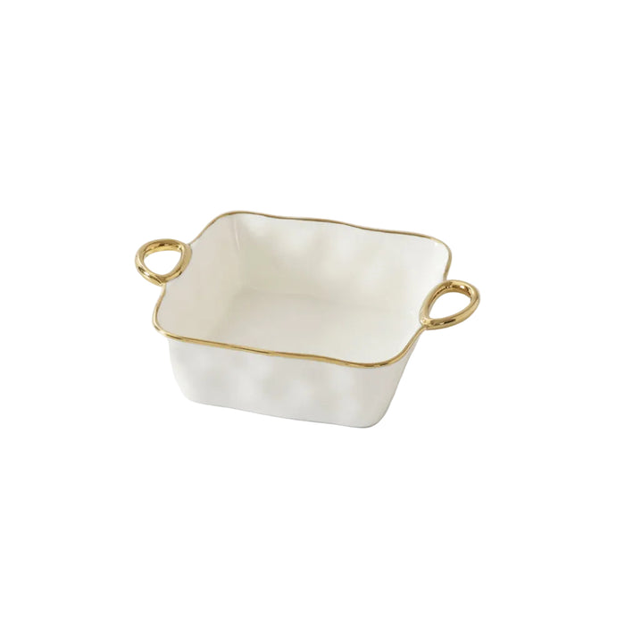 Pampa Bay 8" x 8" Golden Handles Square Porcelain Baking Dish - CER2807WG