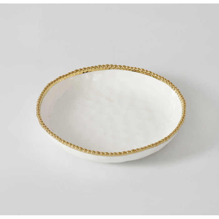 Pampa Bay 10" Golden Salerno Round Porcelain Shallow Bowl - 2/Case - CER2847WG