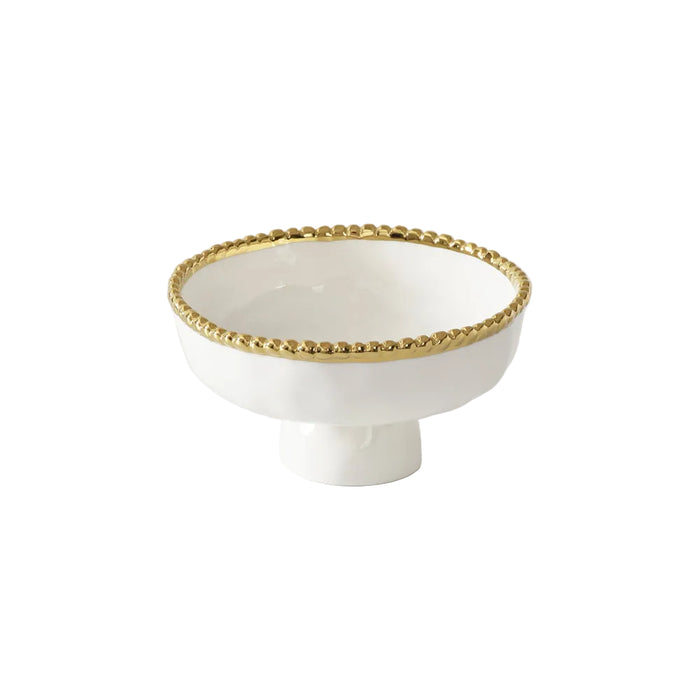 Pampa Bay 6" Golden Salerno Round Porcelain Small Footed Bowl - 2/Case - CER2848WG