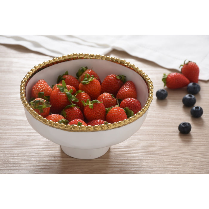 Pampa Bay 6" Golden Salerno Round Porcelain Small Footed Bowl - 2/Case - CER2848WG