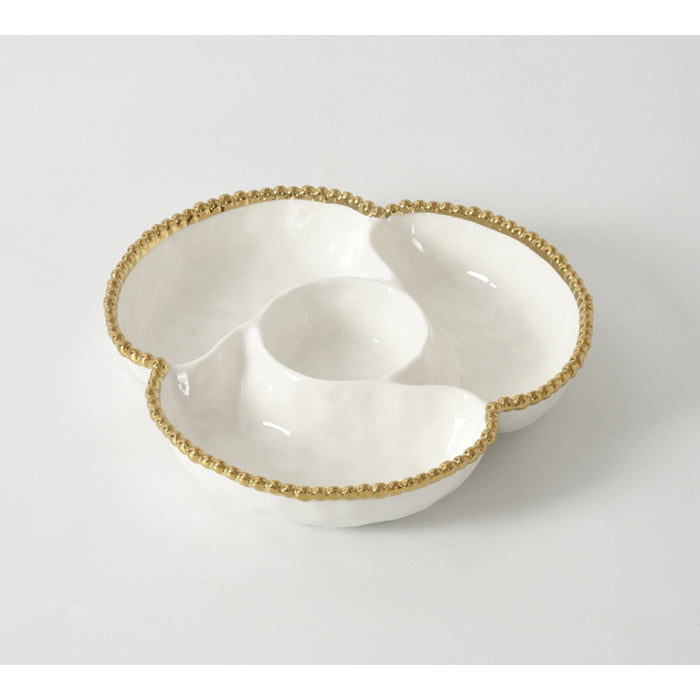 Pampa Bay 4-Section Golden Salerno Porcelain Serving Plate - CER2944WG