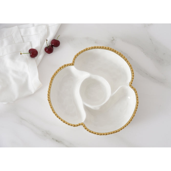 Pampa Bay 4-Section Golden Salerno Porcelain Serving Plate - CER2944WG