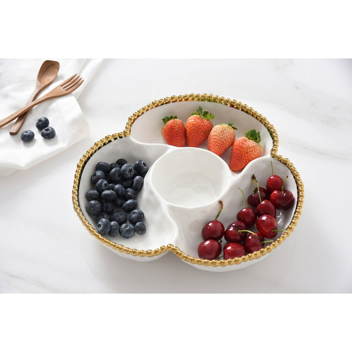 Pampa Bay 4-Section Golden Salerno Porcelain Serving Plate - CER2944WG