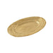 An oval gold-colored serving platter with a textured pattern, shown on a plain white background.