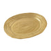 A large oval gold serving platter with a textured, concentric swirl pattern, shown on a white background.
