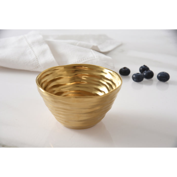 Pampa Bay 4" Dorato Gold Round Porcelain Snack Bowl - 2/Case - DOR2994G