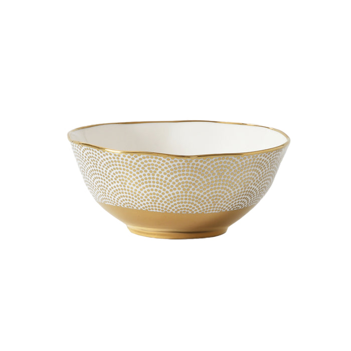 Pampa Bay 6" Sensu White-Gold Round Porcelain Small Bowl - 6/Case - GDD2006