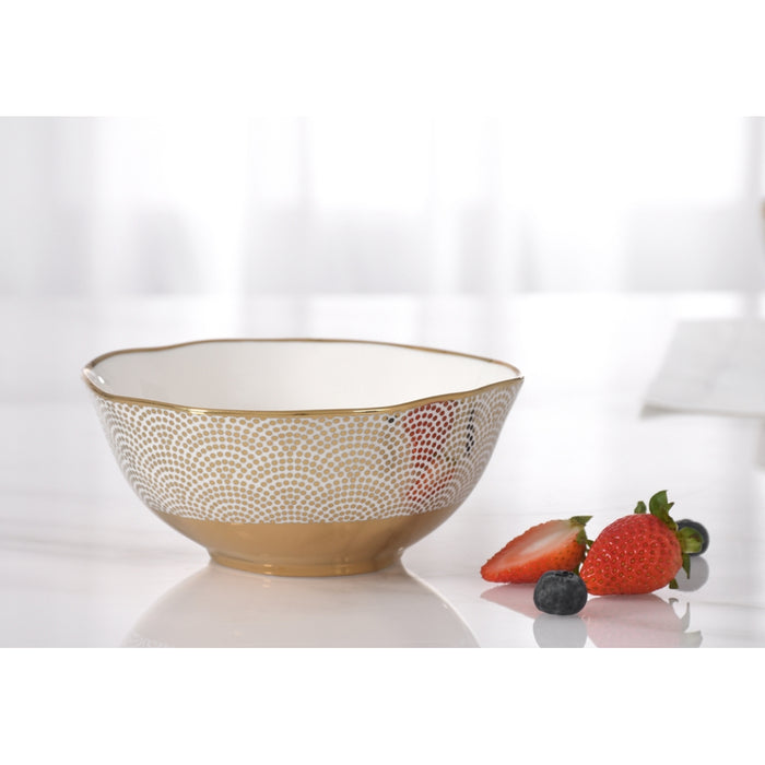 Pampa Bay 6" Sensu White-Gold Round Porcelain Small Bowl - 6/Case - GDD2006