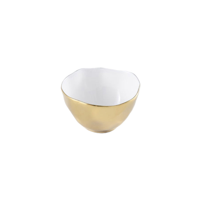 Pampa Bay 4.5" Moonlight White-Gold Round Porcelain Snack Bowl - 6/Case - MON2601WG