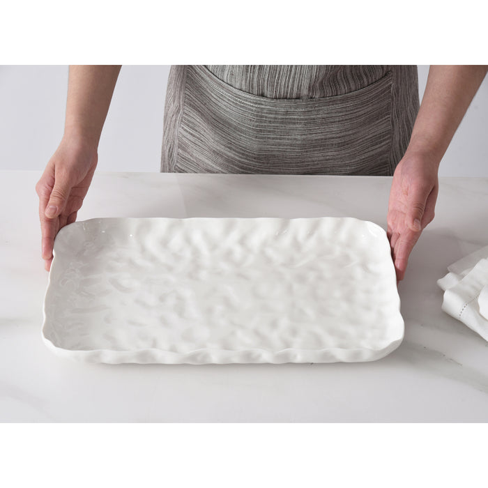 Pampa Bay 14.75" x 9" Willow White Rectangular Porcelain Medium Platter - WOW1820WH