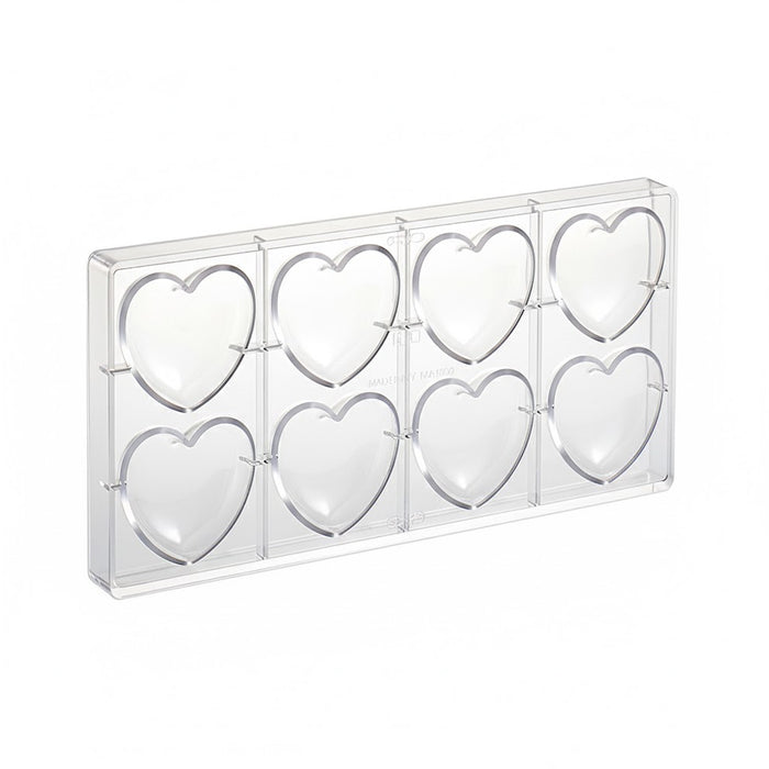 Fat Daddio's 8-Piece Polycarbonate Heart Chocolate Mold - PCM-1145