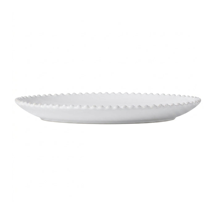 Costa Nova 13.5" x 9.75" Pearl White Oval Stoneware Serving Plate - PEA331-WHI