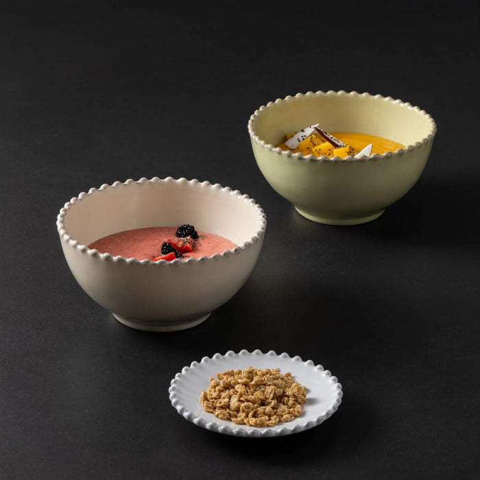 Costa Nova 5" Pearl White Round Stoneware Mini Appetizer Plate - 6/Case - PEP133-WHI