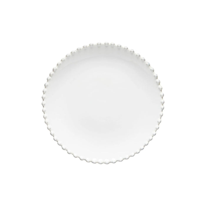 Costa Nova 8.75" Pearl White Round Stoneware Salad/Dessert Plate - PEP222-WHI