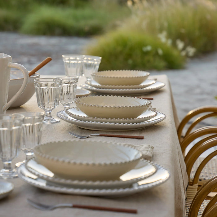Costa Nova 9.25" Pearl Cream Round Stoneware Soup/Pasta Bowl - PEP231-CRM