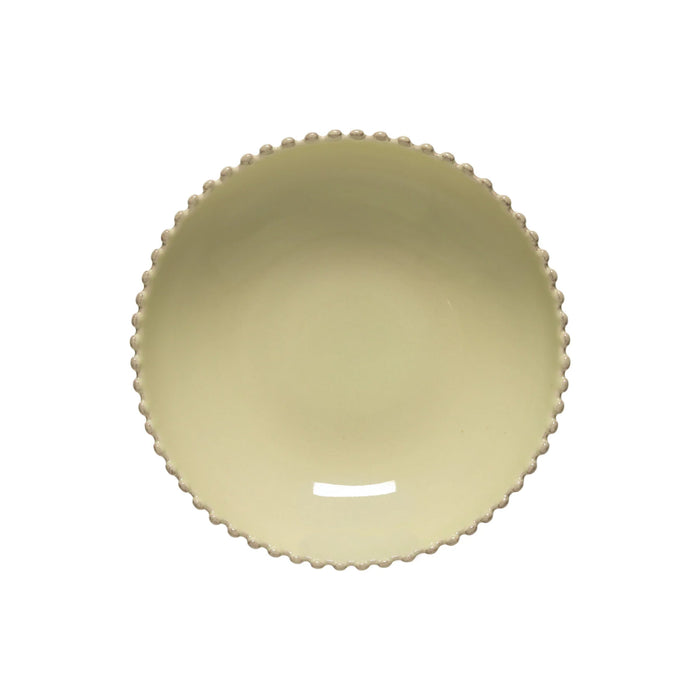 Costa Nova 9.25" Pearl Lily Green Round Stoneware Soup/Pasta Bowl - PEP231-LLY