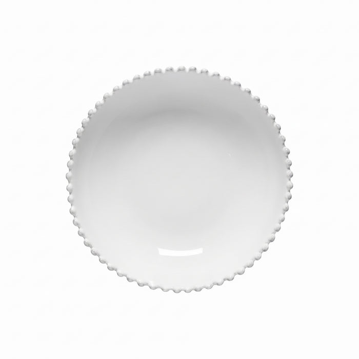 Costa Nova 9.25" Pearl White Round Stoneware Soup/Pasta Bowl - PEP231-WHI