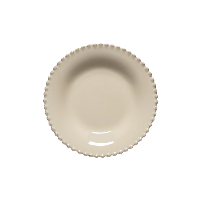 Costa Nova 9.5" Pearl Cream Round Stoneware Soup/Pasta Plate - PEP241-CRM