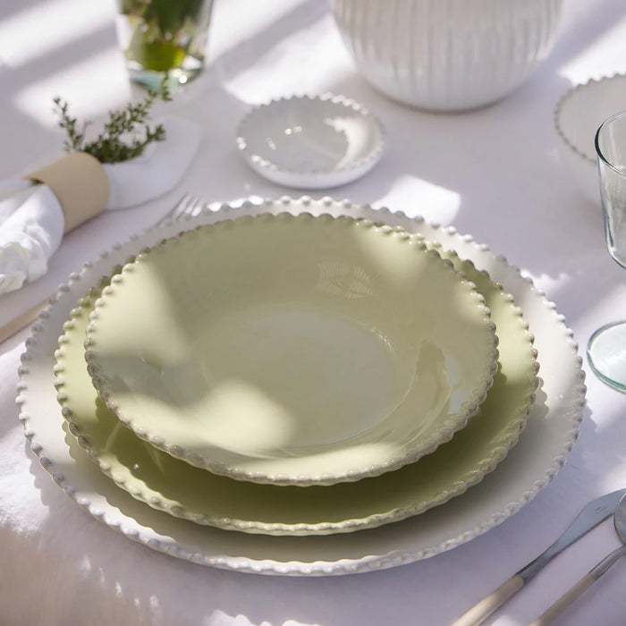 Costa Nova 11" Pearl Lily Green Round Stoneware Dinner Plate - PEP282-LLY