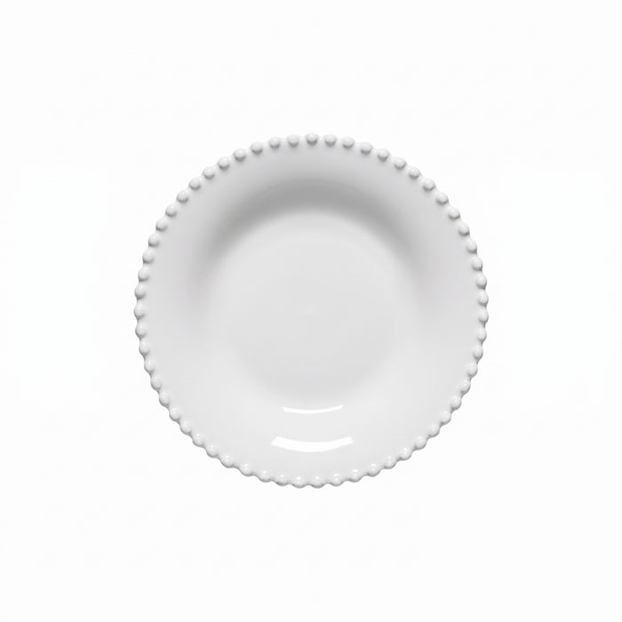 Costa Nova 9.5" Pearl White Round Stoneware Soup/Pasta Plate - PEP241-WHI