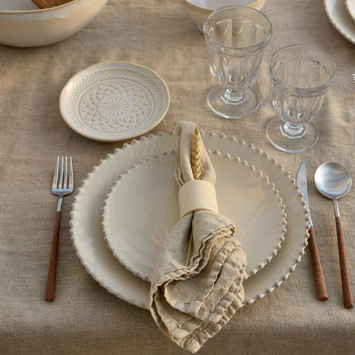 Costa Nova 11" Pearl Cream Round Stoneware Dinner Plate - PEP282-CRM