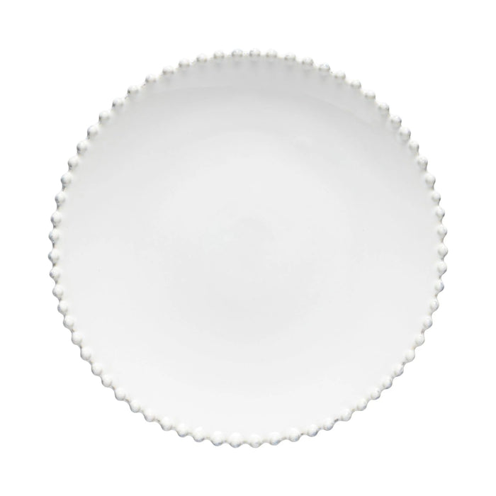 Costa Nova 11" Pearl White Round Stoneware Dinner Plate - PEP282-WHI