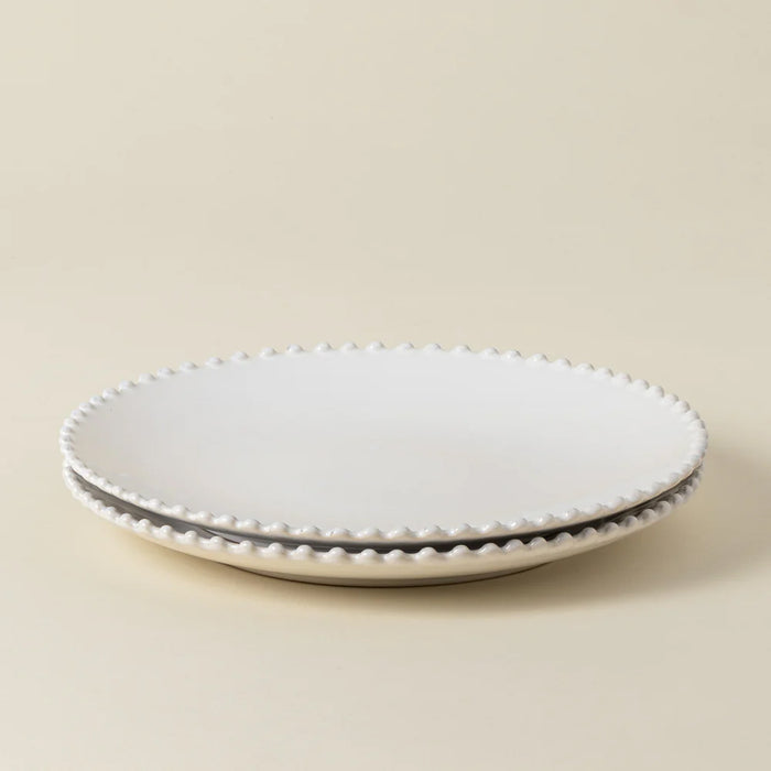 Costa Nova 11" Pearl White Round Stoneware Dinner Plate - PEP282-WHI