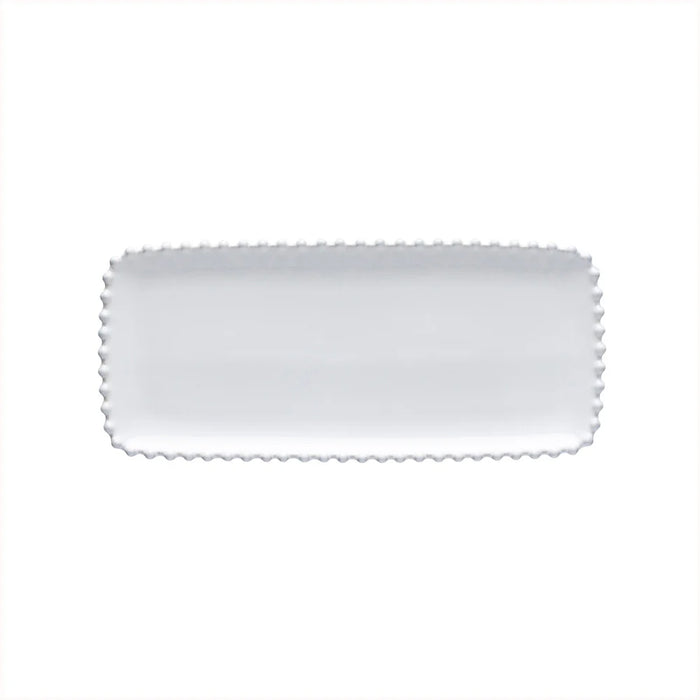 Costa Nova 11.75" x 5.25" Pearl White Rectangular Stoneware Serving Tray - PER301-WHI