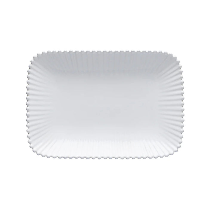 Costa Nova 12" x 8.25" Pearl White Rectangular Stoneware Medium Serving Plate - PER302-WHI