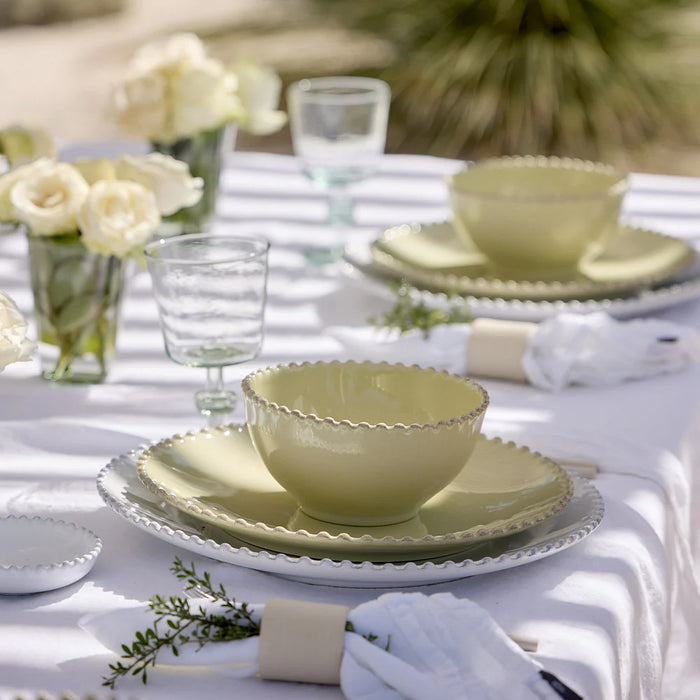 Costa Nova 6.5" Pearl Lily Green Round Stoneware Soup/Cereal Bowl - PES161-LLY
