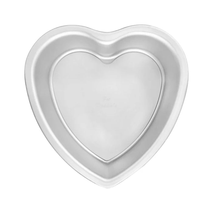 Fat Daddio's 8" x 3" Anodized Aluminum Heart-Shaped Cake Pan with Removable Bottom - PHT-L83