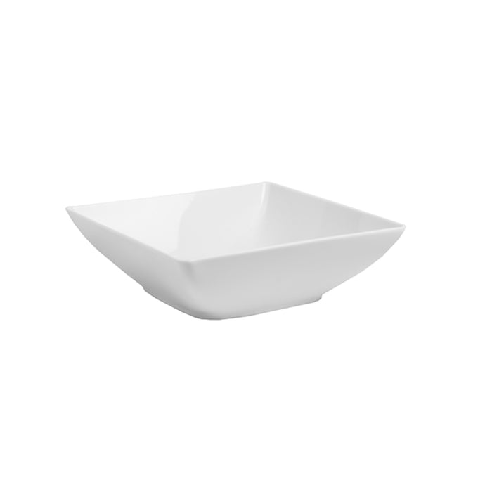 Nella 9" White Square Porcelain Azia Bowl - 4/Case - 50071