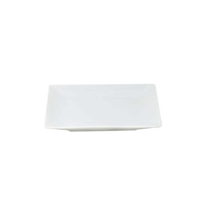 Nella 6.4" White Square Porcelain Azia Plate - 24/Case - 50106