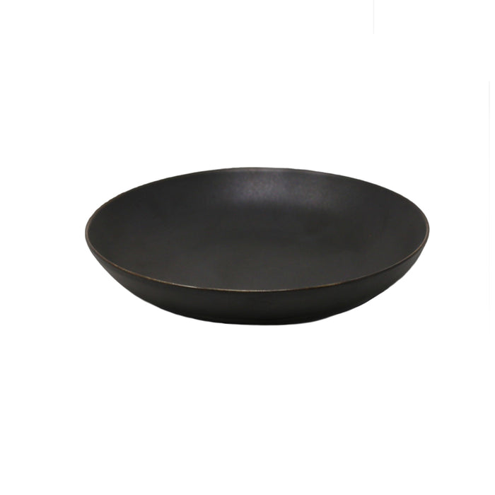 Nella 8" Black Round Porcelain Soup Plate - 24/Case - CP10209 BLACK