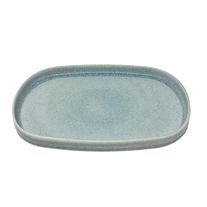 Nella 11.8" x 5.9" Turquoise Oval Porcelain Plate - ELPS30 TURQUOISE