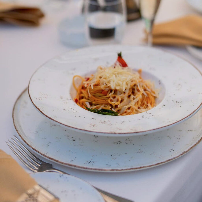 Bonna Grain 10.75" Gourmet Round Porcelain Pasta Plate - 6/Case - GRAGRM27CK