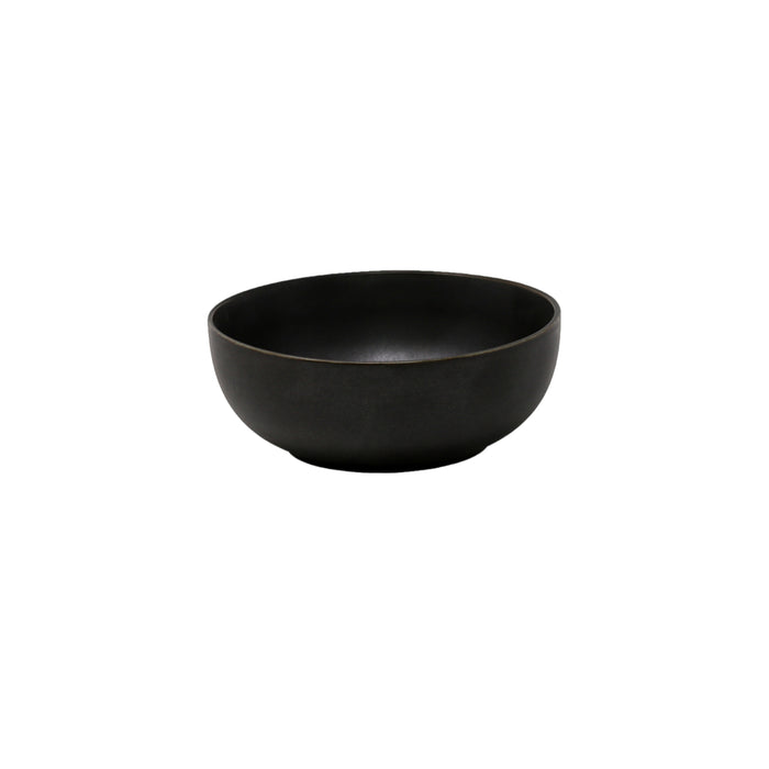 Nella 6.4" Black Round Deep Porcelain Bowl - 16/Case - ITB04 BLACK