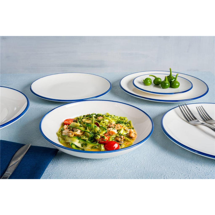 Bonna Linea Blue 8.25" Gourmet Round Porcelain Flat Plate - 12/Case - LNEMAGRM21DZ