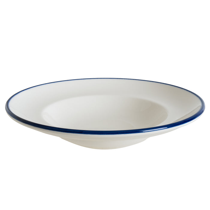 Bonna Linea Blue 10.75" Gourmet Round Porcelain Pasta Plate - 6/Case - LNEMAGRM27CK