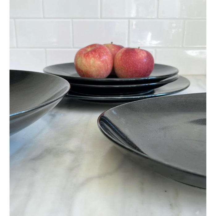 Nella 8" Moon Black Porcelain Soup Plate - 24/Case - CP10209 MOON